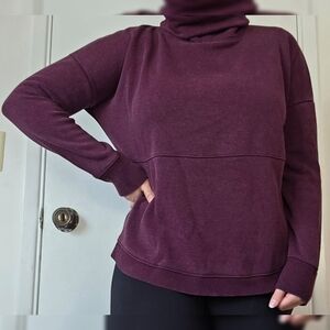 Athleta Maroon Mock Neck Sweatshirt Sz S